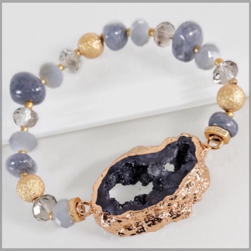 ✨NEW✨ Electroplated Natural Stone Bracelet - Grey